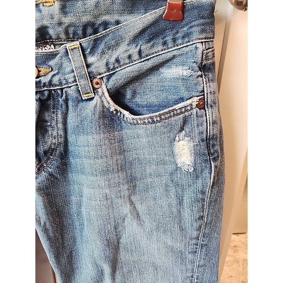 Womens Lucky Brand Dream Cuffed Cropped Blue Jeans sz 2‎ Button Fly - Picture 2 of 7